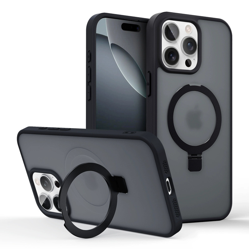 Apple 17ProMax用スマホケース、メタル製インビジブルスタンド、マグネット式iPhone16用マット肌触り保護ケース|undefined