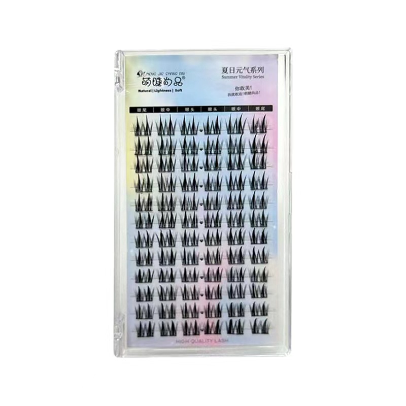 Pestaña Linda Shangpin oreja de trigo de doble punta pestañas postizas trilogía perezosa de dibujos animados de un solo racimo dividido pestañas naturales de tallo fino