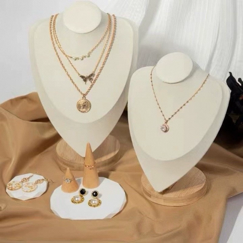 Подставка для демонстрации ожерелья в форме сердца из высококачественной массива дерева, модель для портрета на шею, подставка для ювелирных украшений, реквизит для фотосъемки ювелирных изделий