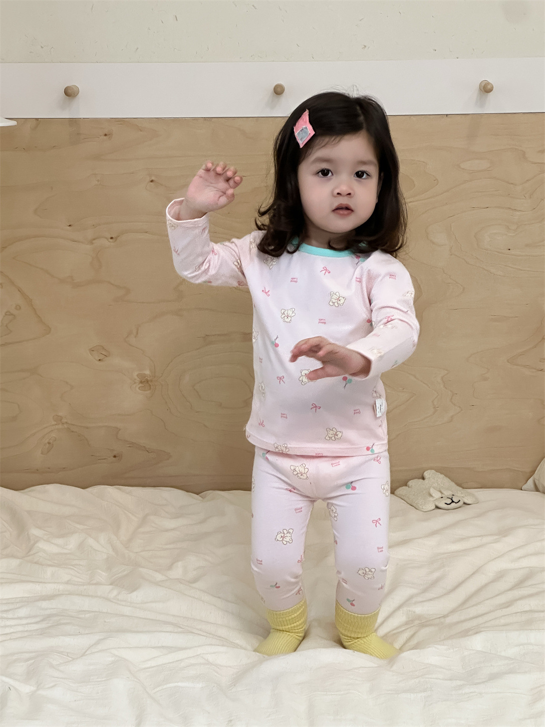2025 ropa de otoño niñas pijamas bebés ropa infantil coreana ropa infantil ropa de casa bebé dos piezas ropa de otoño