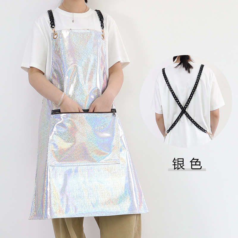 Transfronterizo Amazon nuevo delantal PU de color fantasma impermeable pintura de arte barbero ropa de trabajo cocina delantal doméstico