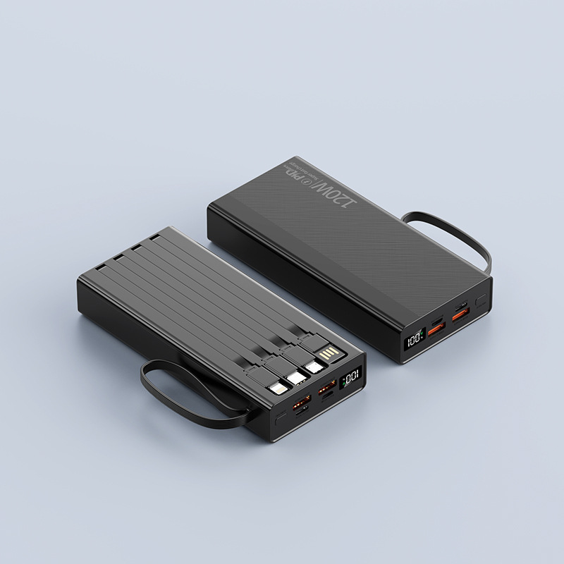 新型120W内蔵4線充電器20000mAh 10000超急速充電携帯電話汎用モバイルバッテリー|undefined
