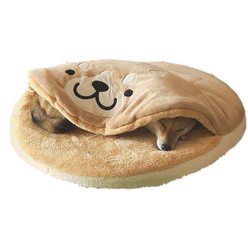 Ventas Directas de la fábrica Japonesa en línea rojo creativo Tonggong estofado Shiba Inu mascota nido estera de dibujos animados de felpa corta ronda gato y perro estera