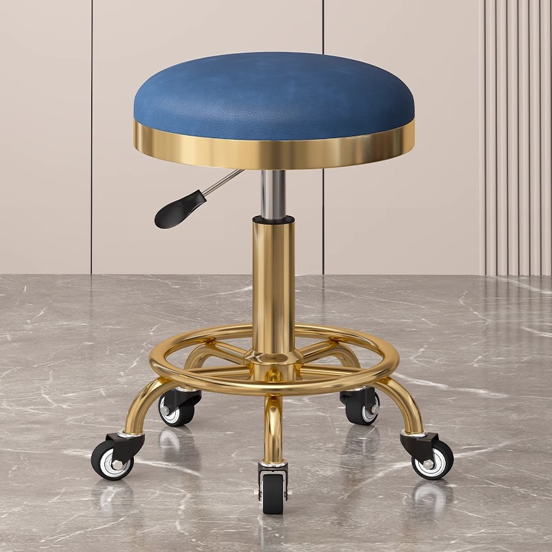 Taburete de belleza, taburete de polea especial para salón de belleza, taburete de peluquería, taburete de peluquería, silla de elevación para manicurista, taburete redondo