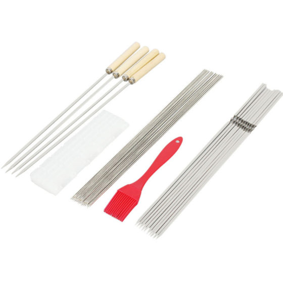 Barbecue Sign Stainless Steel Barbecue Needle Iron Sign Round Sign Flat Sign Mutton Kebab Barbecue Sign Barbecue Fork Barbecue Tools
