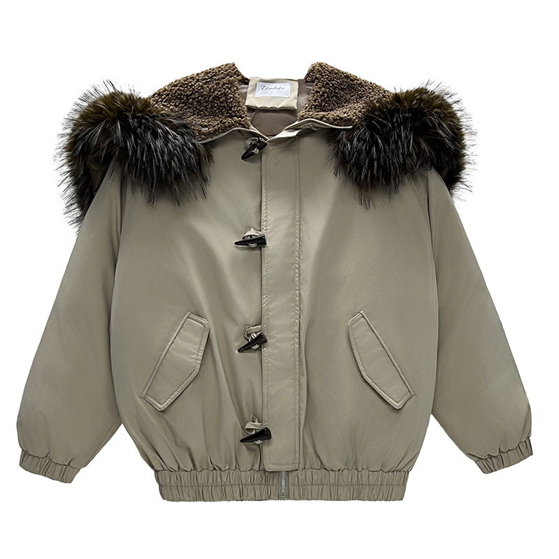 2025 invierno nuevo abrigo de algodón de pluma para mujeres retro corno de buey pie de botón para superar el grosor de la chaqueta de algodón coreano image 6