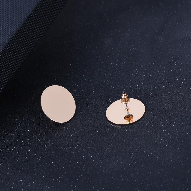 Alloy Material Round Pattern 1 Pair Fashion Round Alloy Plating Women's Ear Studs