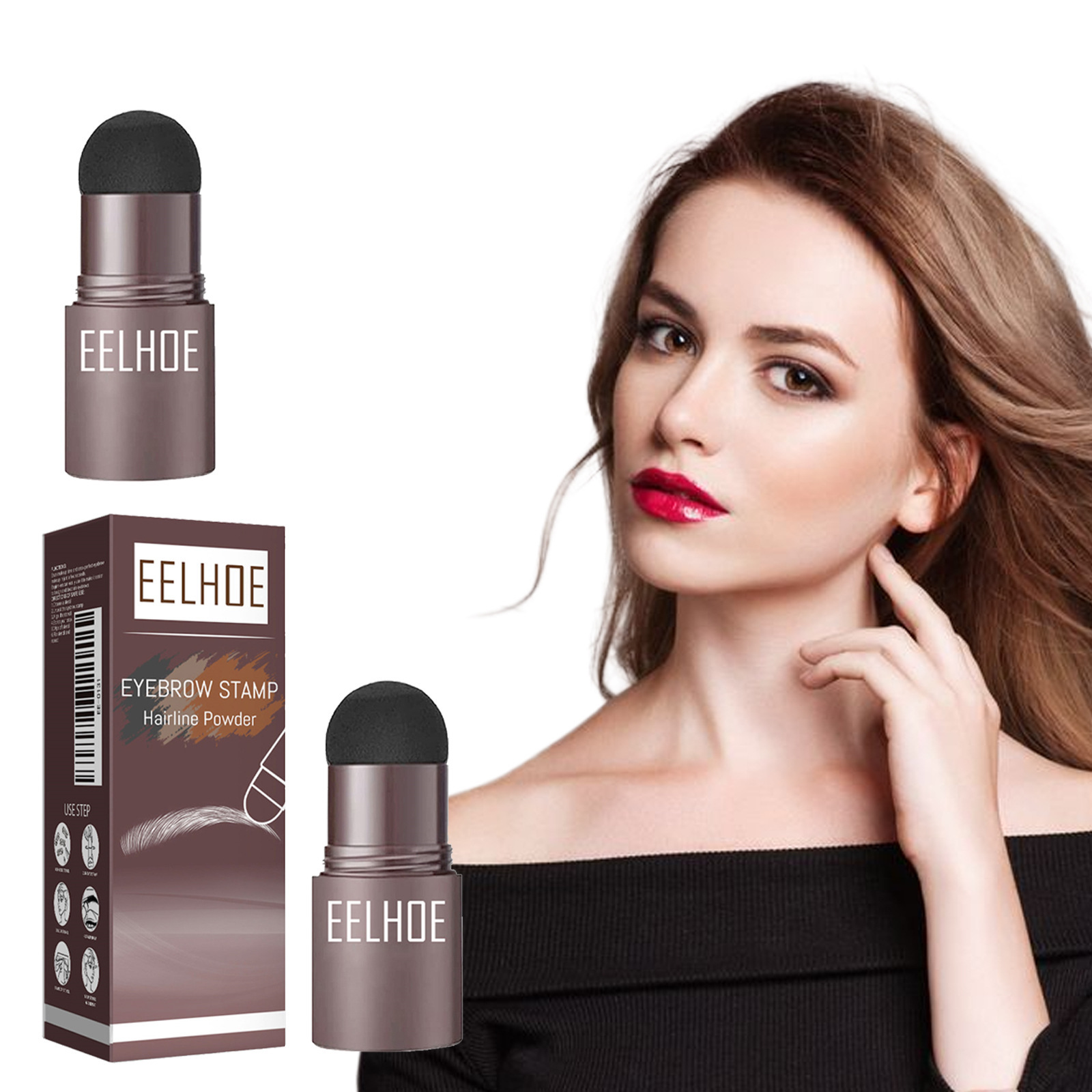 Eelhoe Eyebrow Stamping Mold Eyebrow Shaping Tool Natural Hairline Modification Lazy Eyebrow Filling Waterproof Eyebrow Cake