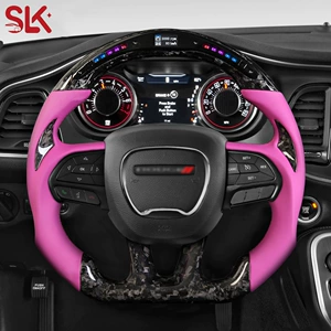 Suitable for Dodge Dodge carbon fiber steering wheel modified led forged reflective carbon steering wheel cross-border supply