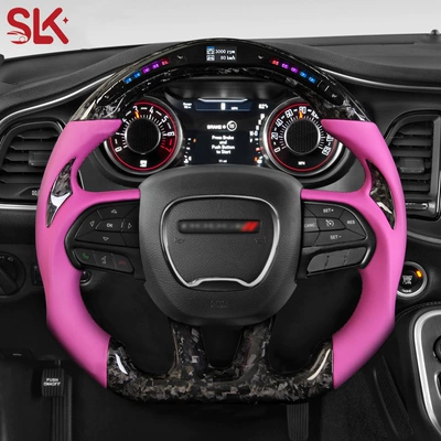 Suitable for Dodge Dodge carbon fiber steering wheel modified led forged reflective carbon steering wheel cross-border supply