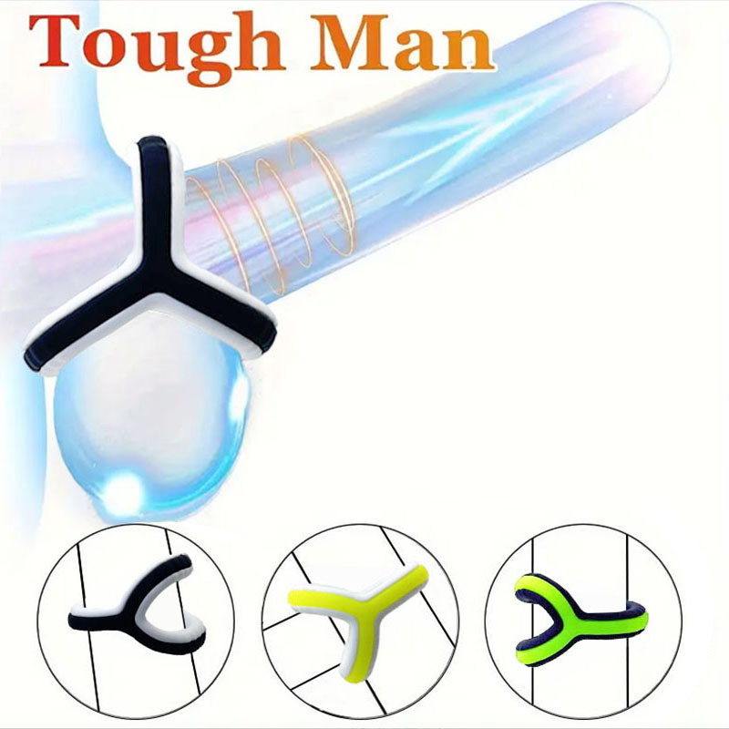 Triangle Silicone Locking Ring, Dual Scrotum and Penis Delay Ring, Manual Adult Toy — detail image 1
