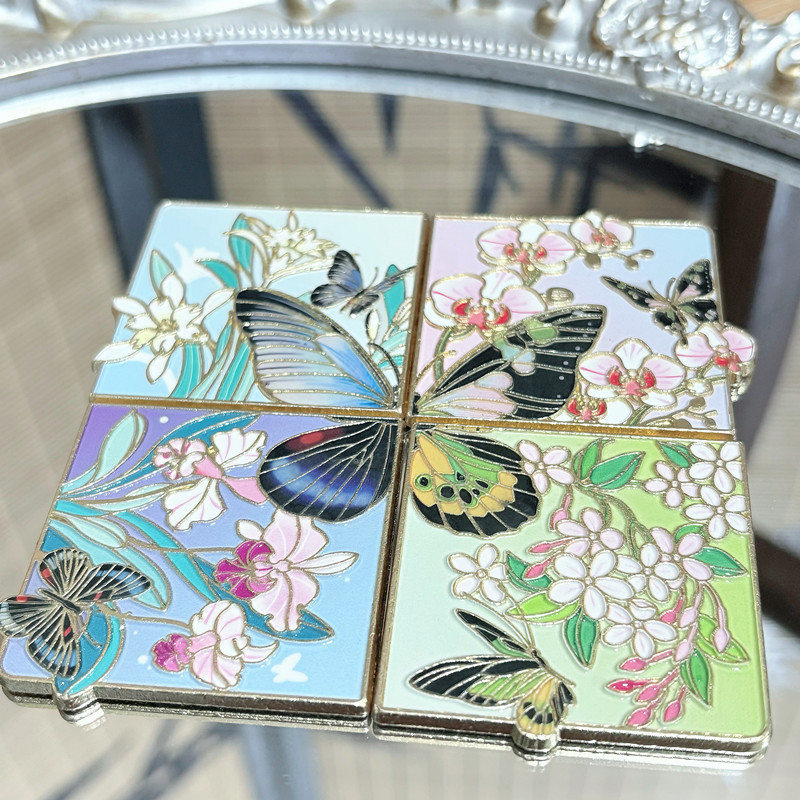 Antiguo estilo nocturno mariposa tropical rompecabezas metal refrigerador turismo colección de recuerdos de creación cultural acompañante regalo de amigos colección