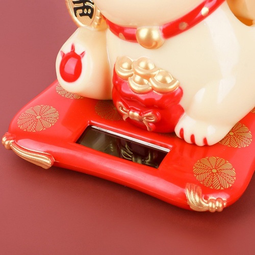 Solar Ornaments Cute Rich Lucky Cat Mini Creative Car Supplies Decorative Lucky Cat Crafts