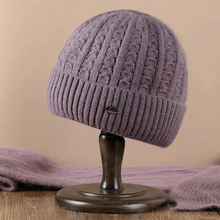 保暖百搭套头帽韩版兔毛中老年人妈妈毛线帽秋冬季新款女士针织帽