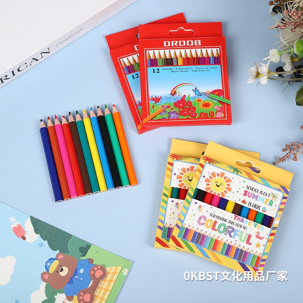 12 lápiz de color pintado corto graffiti arte lápiz de color jardín de infantes día de los niños regalos de papelería