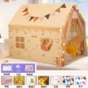 Long tent, pillow, game mat, rattan lamp, cotton balls with butterfly, cloud