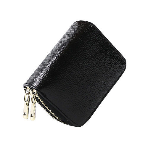 New creative large capacity double zipper accordion card holder European and American portable coin purse credit card holder advertising promotion