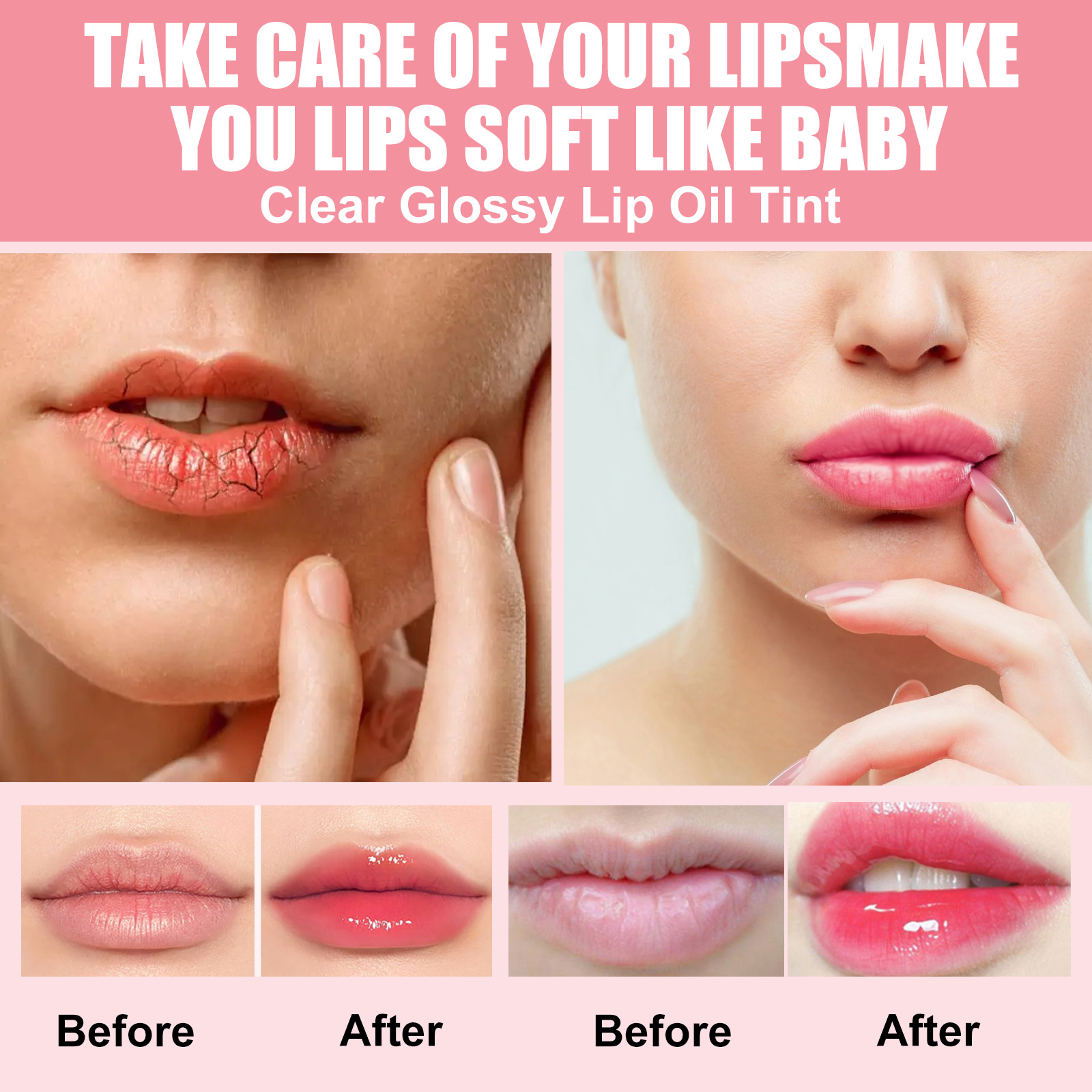 EELHOE Glaze Rich Care desvanece las líneas y humecta el aceite de color de labios Aqua Glass_voghion.com