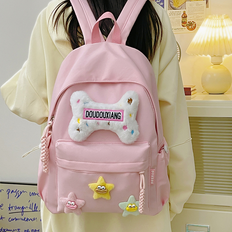 Ins mochila escolar de niñas, versión coreana de mujeres, mochila suave para estudiantes de secundaria, mochila para estudiantes de secundaria