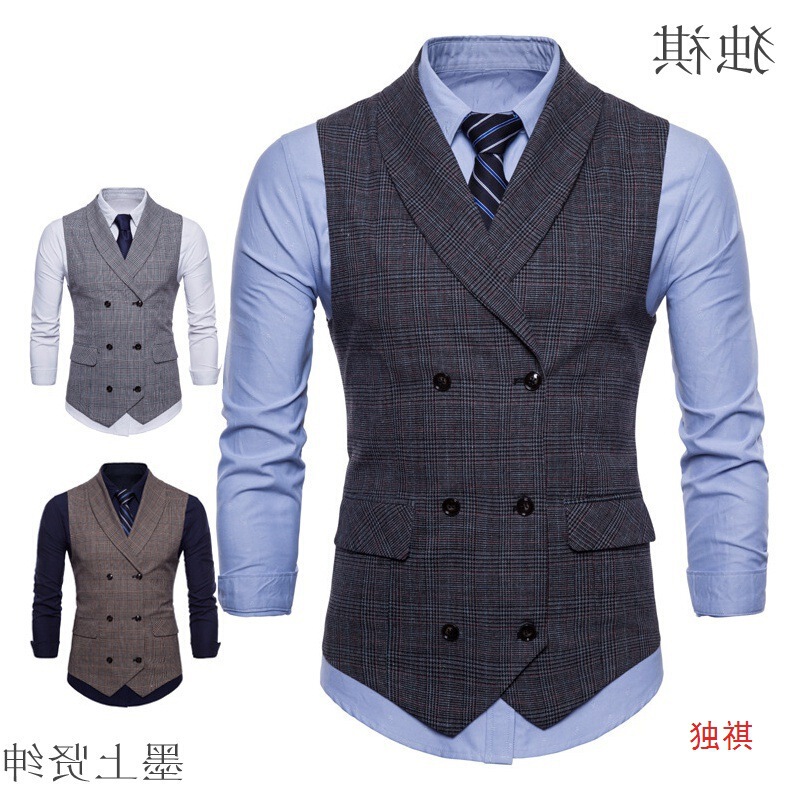 Men's Vest Mens Clothing Male Fashion Slim Groom Men Suit Vest