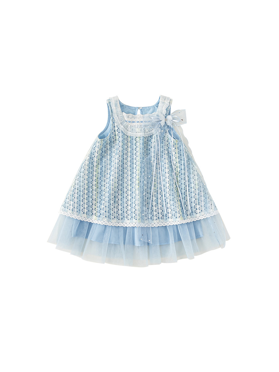 Ropa Infantil Youbao, Vestido de Verano 2026 para Niñas, Falda de Malla con Chaleco, Estilo Línea A image 6