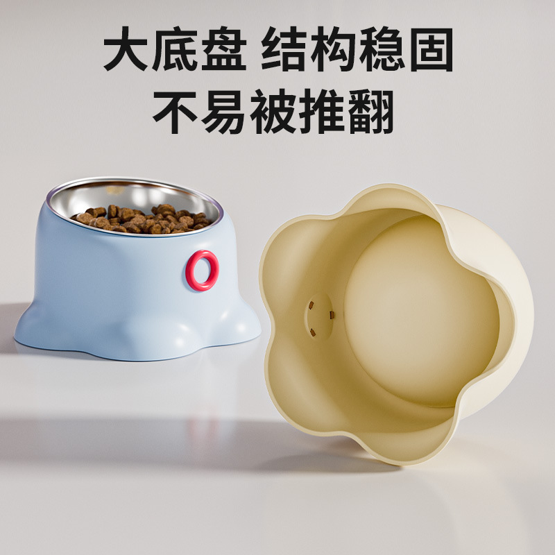 Fabricantes al por mayor Macarons Octopus Cat Cat Bowl Protector de cuello Bowl Cat Food Bowl Anti-volcado para mascotas Tazón de acero inoxidable