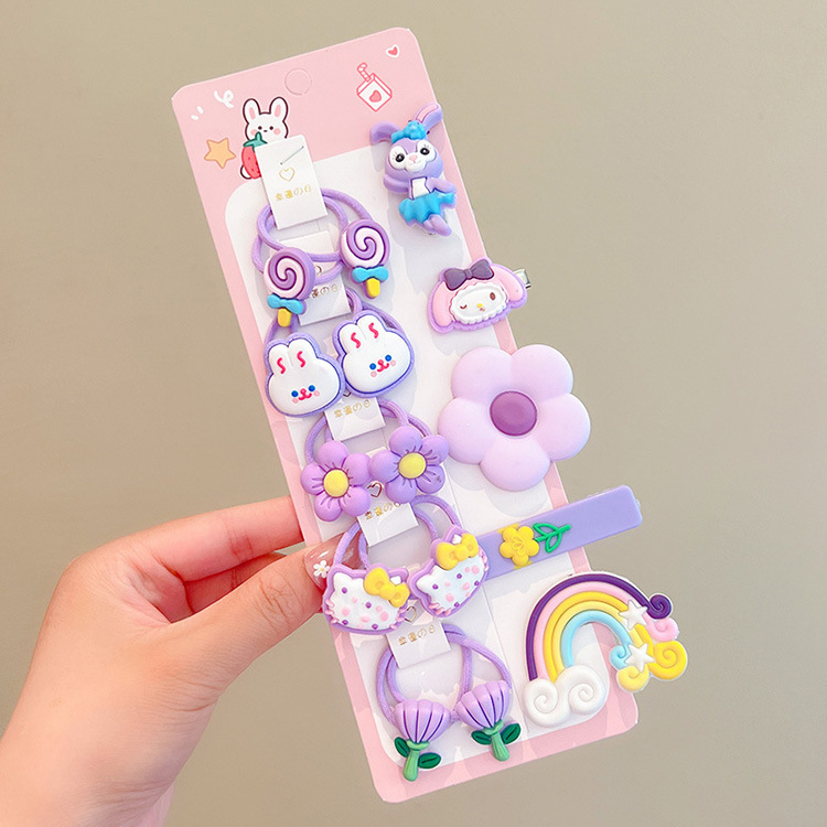Accesorios de horquilla para niños de dibujos animados de silicona cuerda de pelo lindo anillo de pelo traje de horquilla de princesa accesorios para Niños Accesorios para el cabello