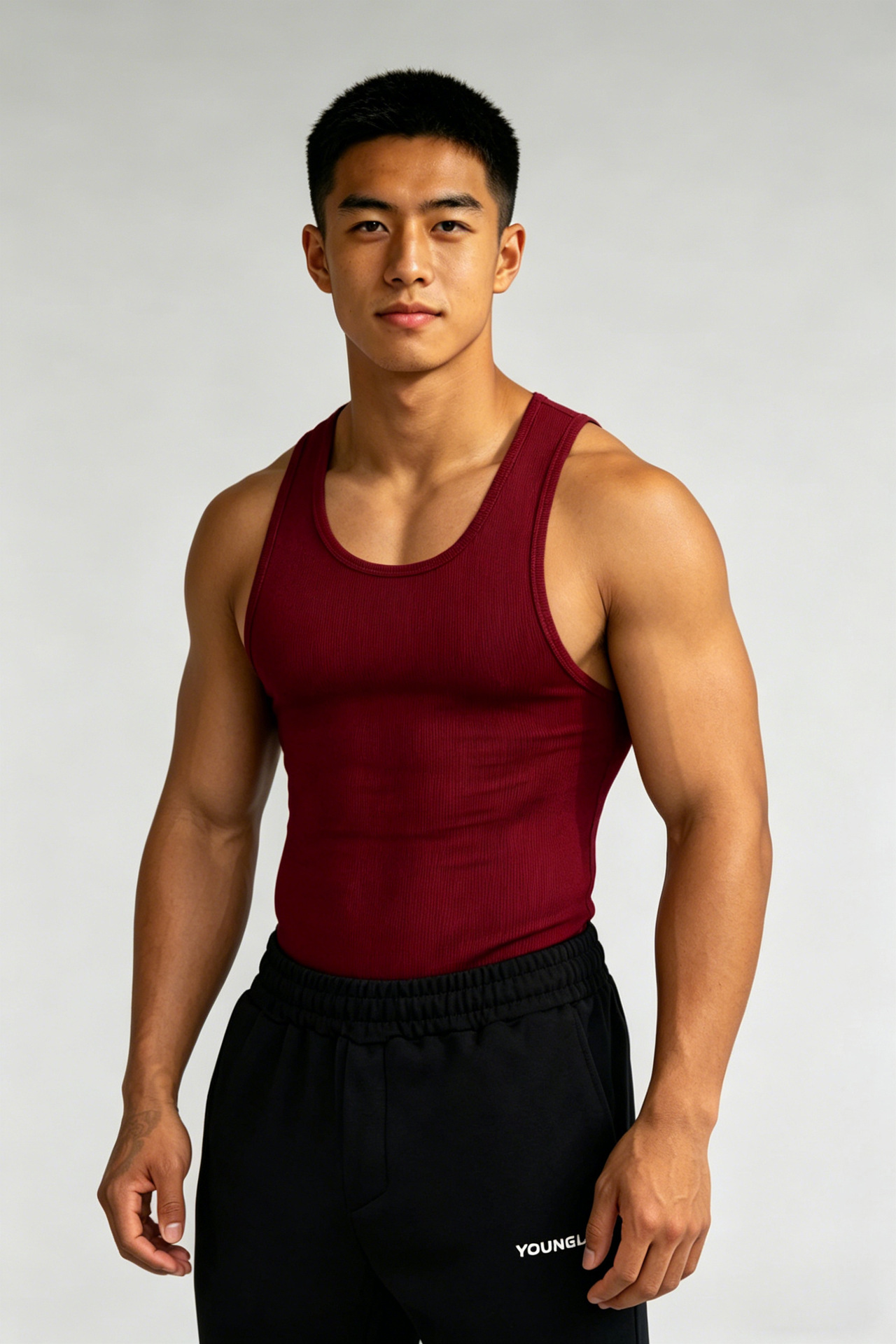 Chaleco de textura peinada, chaleco grande, ropa de entrenamiento de ocio deportivo de verano para hombres, camiseta sin mangas seca a hombros