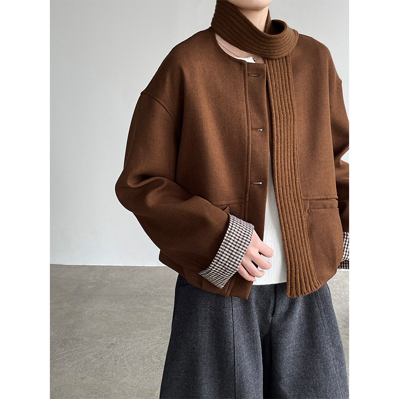 [Year-End Benefits Are Non-Refundable] Round-Neck Single-Breasted Silhouette Jacket for Women, High-End Jacket Top 2822