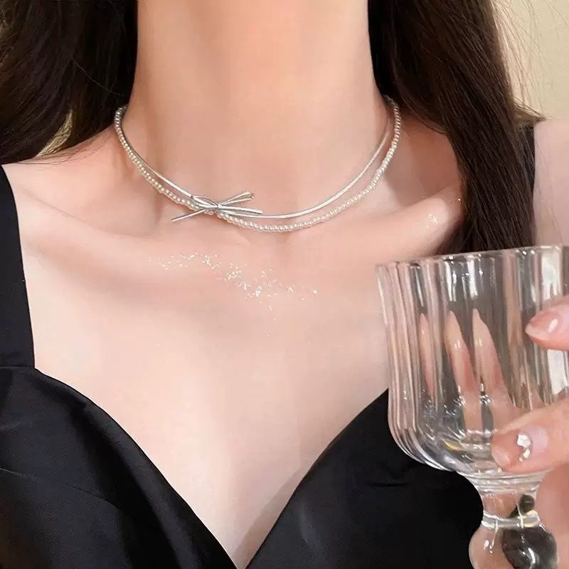 純粋な欲望スタイル黒革ロープチョーカーホットガールネックレス女性のニッチな気質ネックアクセサリー鎖骨チェーン首輪|undefined