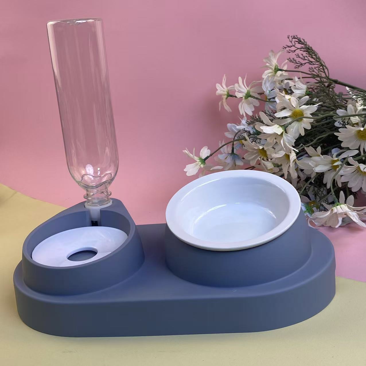 Tazón de gato Tazón doble Tazón de comida para gatos Tazón de perro Agua potable automática Tazón de arroz Diagonal Tazón de agua Alimentación Protección de la columna cervical Productos para mascotas