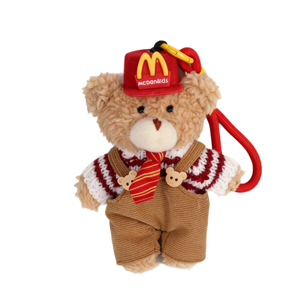 McDonald 's Keychain Teddy Bear bolso colgante de peluche unido oso muñeca accesorios de bolsa colgante mujer