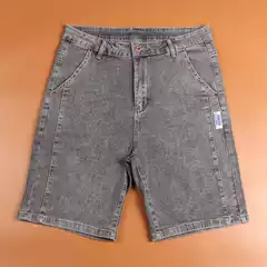 Men's Smoky Gray Denim Shorts - Summer Lightweight Straight Leg 5-Inch Casual Shorts with Stretch