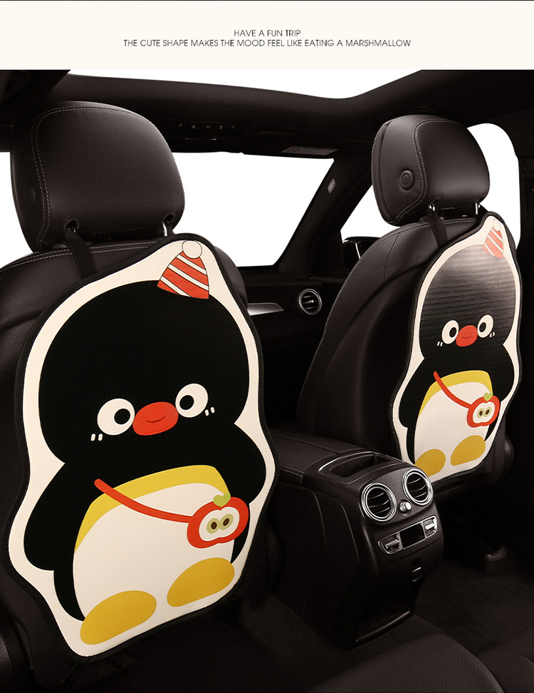 Penguin Cute Lady Cartoon Car Seat Back Anti-Kick Pad Car Seat Back Anti-Fouling Pad Anti-Dirty Pad