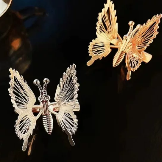 Advanced Movable Butterfly Hairpin Metal Spring Moth Shake Children's Antique Hair Accessories Side Bangs Clip