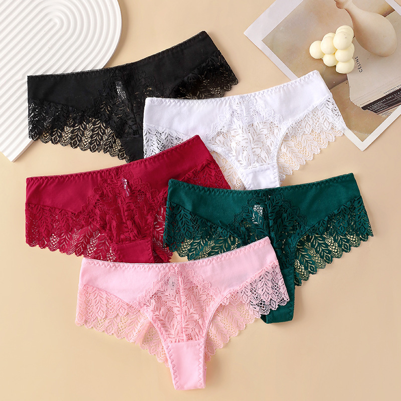 Amazon Temu Cross-Border E-Commerce Export European and American Lace Seamless Underwear Large Size Briefs