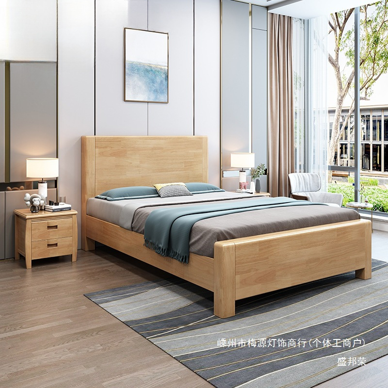 Solid wood bed. One-meter double bed, economy, modern and simple. Rent room simple single bed. m children's bed