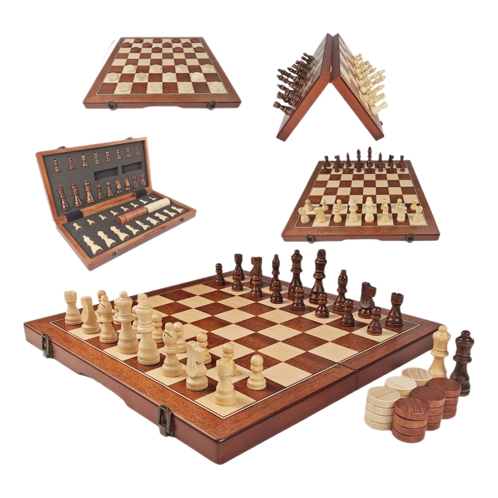 Juegos de ajedrez de alta calidad juegos de ajedrez para adultos juegos de niños y estudiantes juegos de ajedrez de madera magnéticos plegables