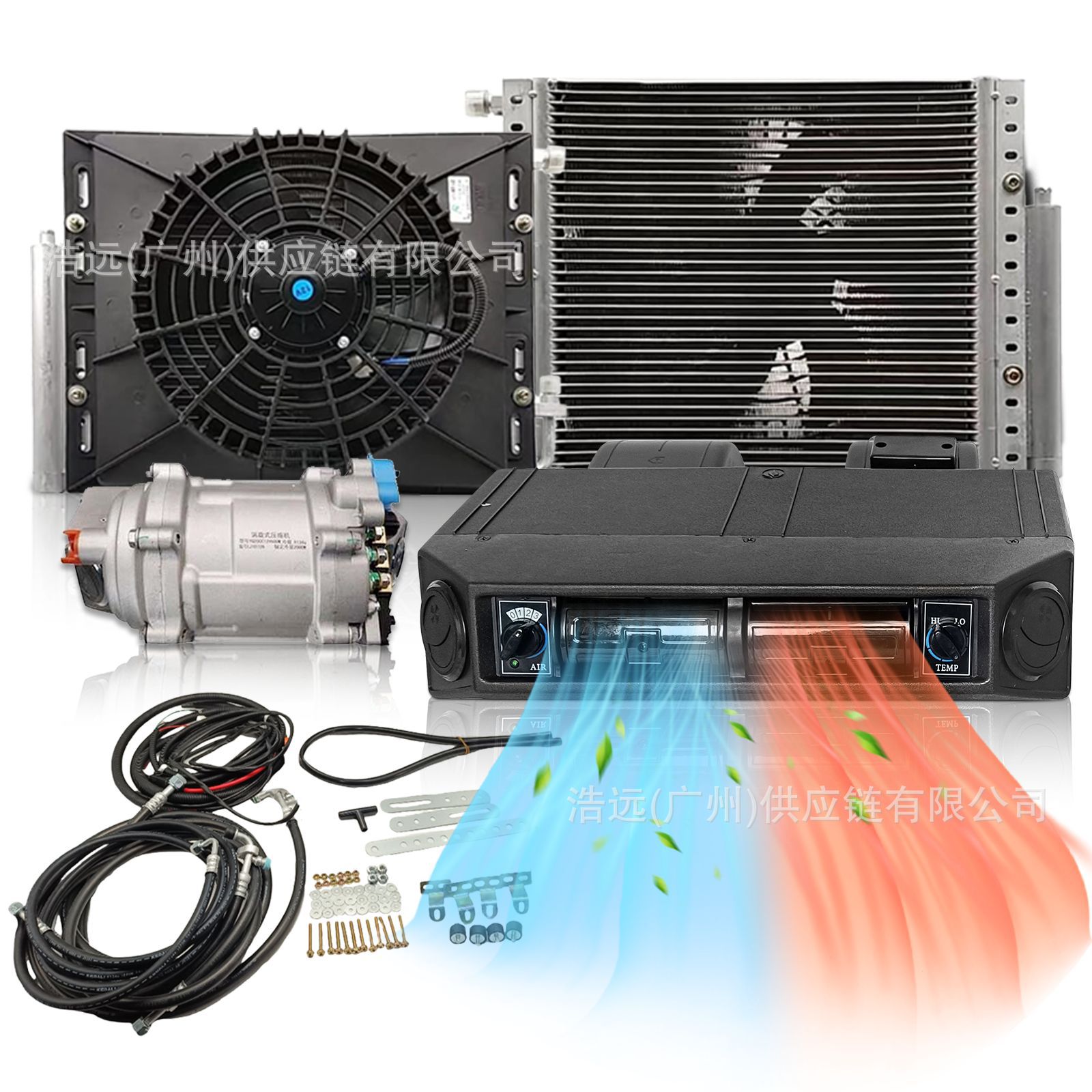 Manufacturer Wholesale Car Electric Air Conditioning Kit under the Dashboard, 12V/24V Left/Right-Hand Drive Cooling and Heating Car Air Conditioner
