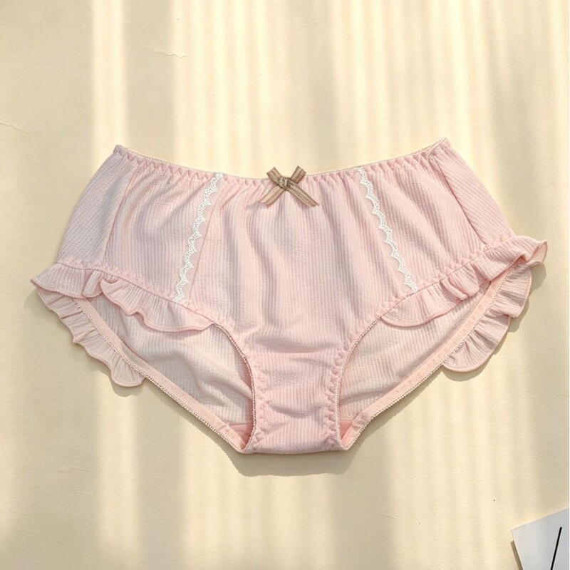 Factory wholesale Dalian Japanese waffle cotton cute flying edge women's underwear boxers M/L