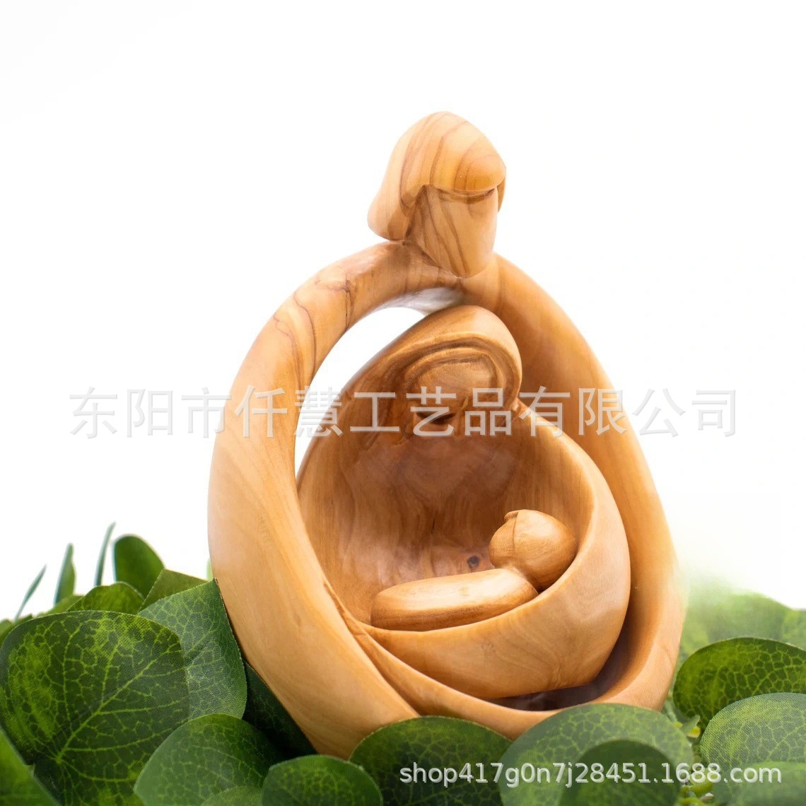 跨境仿木质耶稣诞生场景雕像树脂工艺品摆件家居庭院设计装饰品