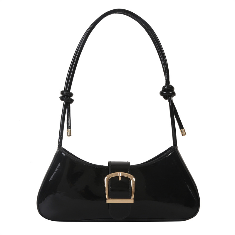 Bolso de Mano Pequeño de Moda para Mujer 2024, Nuevo Bolso de Hombro Simple de Color Sólido Texturizado, Bolso Baguette Informal y Moderno