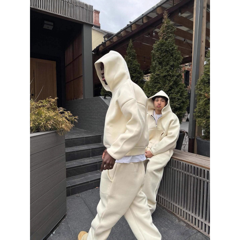 Saint Alexander European and American Celebrity Cross-Border Street Style Air-Layer Puffy Tech Sweatshirt Set High-End Fashion Saint Alexander European and American Celebrity Cross-Border Street Style Air-Layer Puffy Tech Sweatshirt Set High-End Fashion
