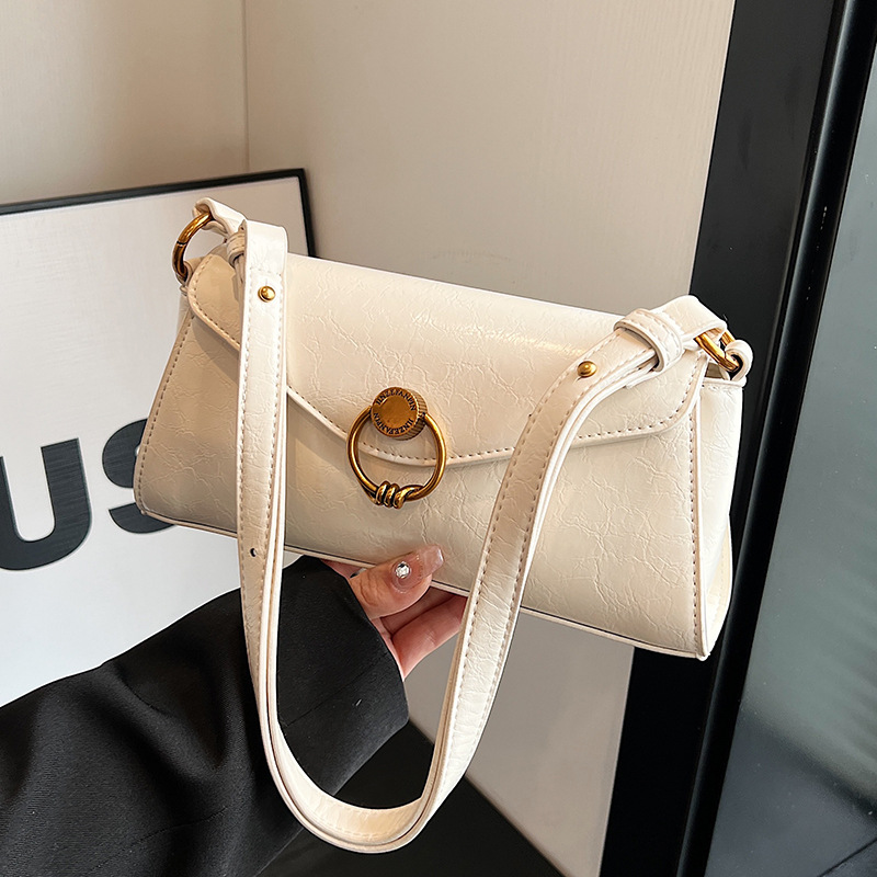 Korean Style Trendy Mini Baguette Bag For Women Spring/Summer New Shoulder Underarm Bag Textured Crossbody Square Bag - Thumbnail 3
