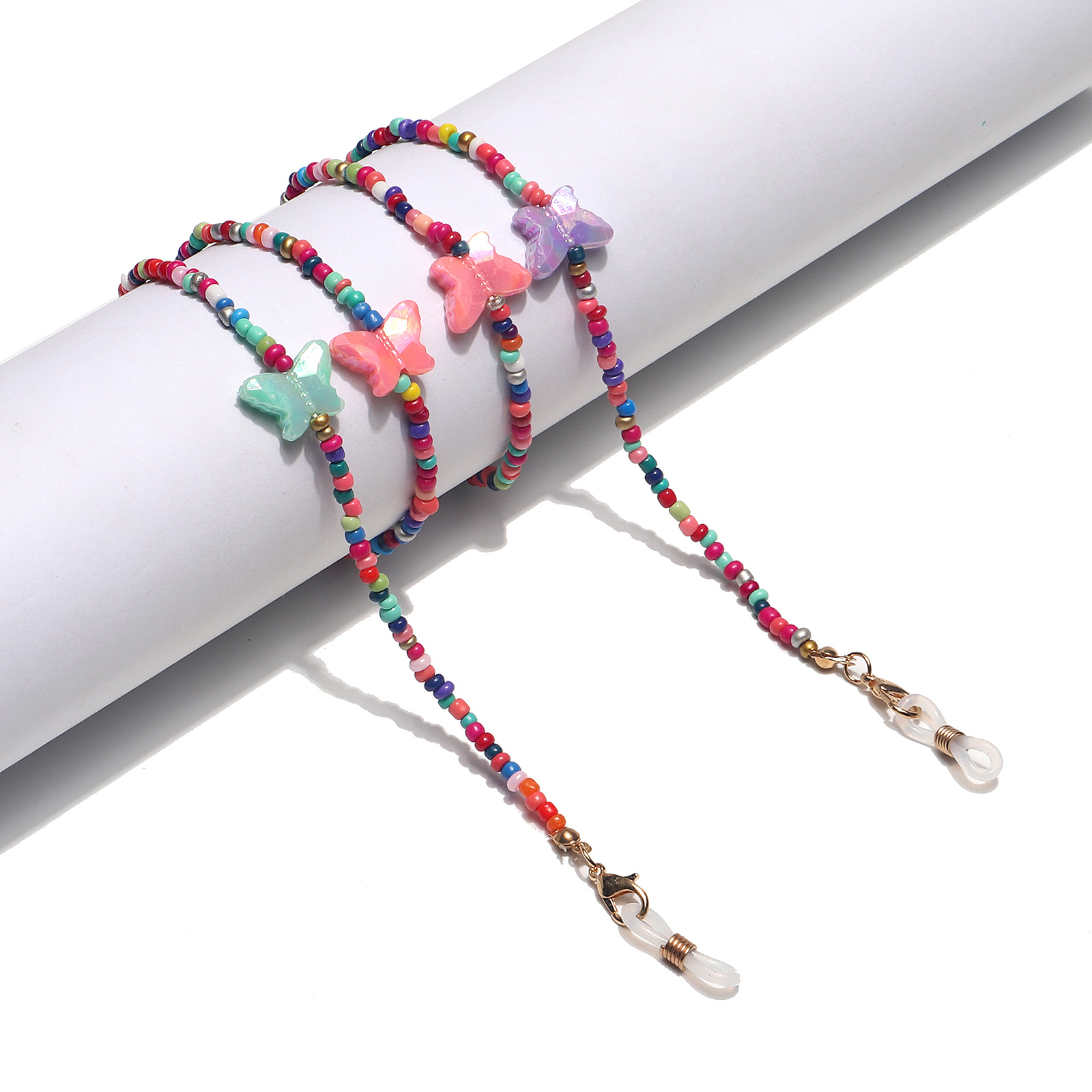 15g Weight Metal Material Fashion Contrast Color Miyuki Beads Butterfly Heart Star Glasses Mask Chain Wholesale Nihaojewelry 6