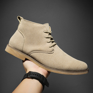 Cross-border ebay Amazon Martin boots men's leather boots plus size 46 size low tube men's shoes pointed toe European and American style boots wholesale