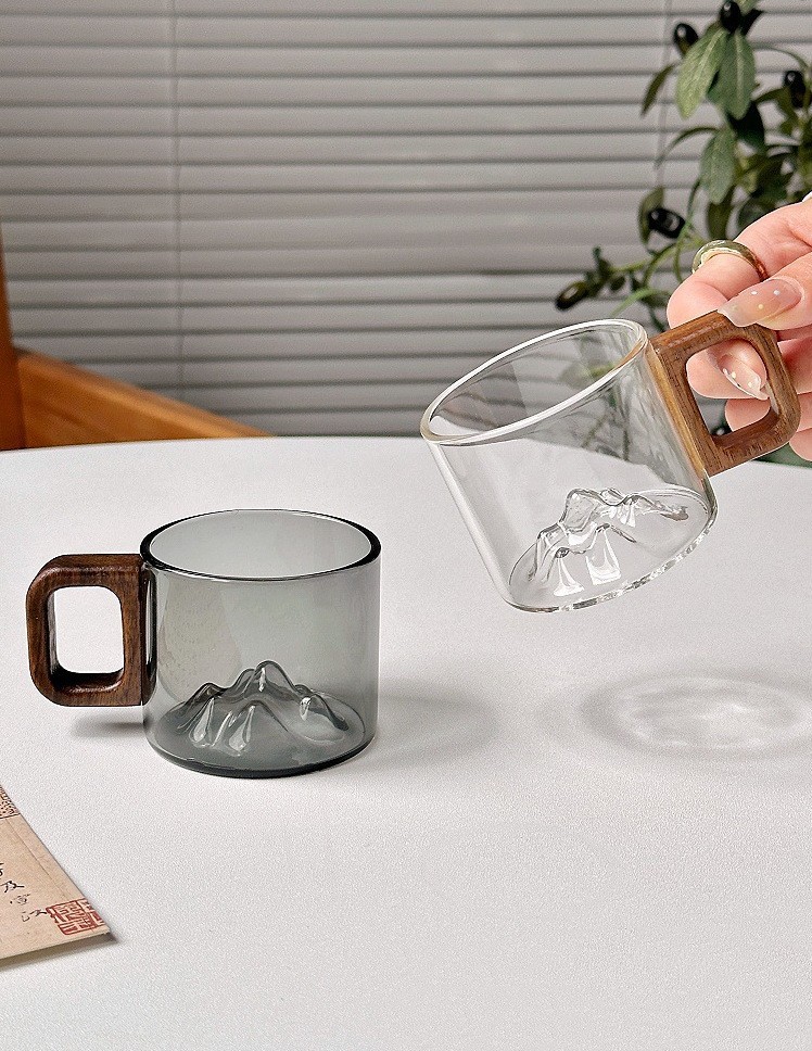 90g Weight Water Bottles Kitchen and drinking utensils 1 Piece Quantity Daily Occasion Glass Material Mountain Pattern Casual Style Casual Mountain Glass Water Bottles 1 Piece 7