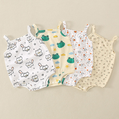 Baby A Class Cotton Pouch Diaper Shirt Summer Newborn Sleeveless Backless Outfit for Newborns Little Baby Onesie