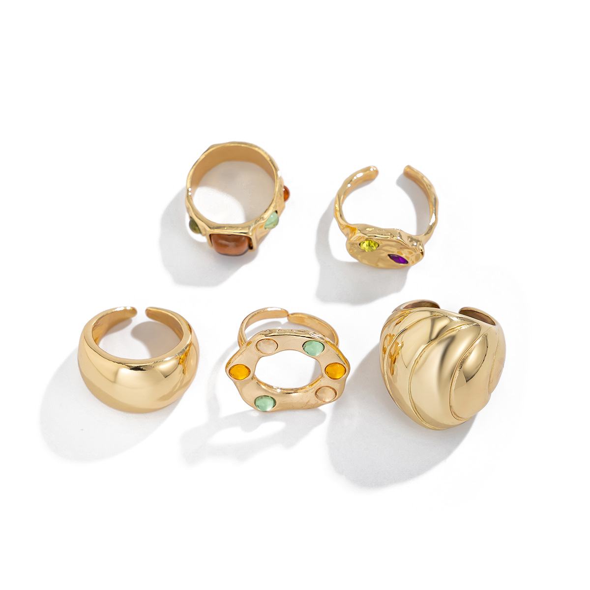 Minimalist Stackable Band Ring Set With Cubic Zirconia For Women_voghion.com
