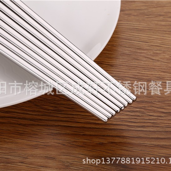 8cm de acero inoxidable 304 palillos cuadrados medio cuadrado palillos coreanos palillos al por mayor Jieyang vajilla